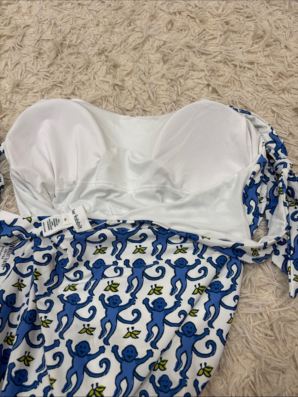 Roller Rabbit Blue and White Monkey Print One-Piece Swimsuit - Picture 9 of 9